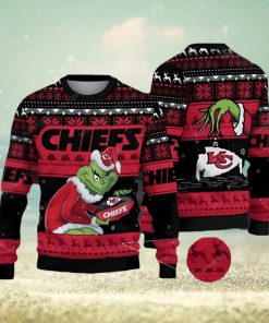 Kansas City Chiefs And Grinch Ugly Christmas Sweater 3D Printed Men And Women Holiday Gift