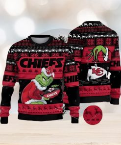 Kansas City Chiefs And Grinch Ugly Christmas Sweater 3D Printed Men And Women Holiday Gift