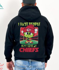 Kansas City Chiefs Christmas Merch Santa Grinch Chibi I Hate People But I Love My Kansas City Chiefs Christmas Shirt