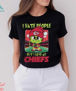 Kansas City Chiefs Christmas Merch Santa Grinch Chibi I Hate People But I Love My Kansas City Chiefs Christmas Shirt