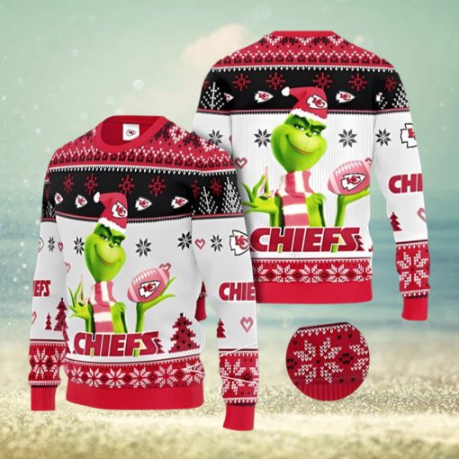 Kansas City Chiefs The Grinch Gift Ugly Christmas Sweater Xmas 3D Printed Christmas Sweater Gift