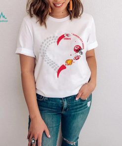 Kansas City Chiefs football heart helmet logo gift shirt