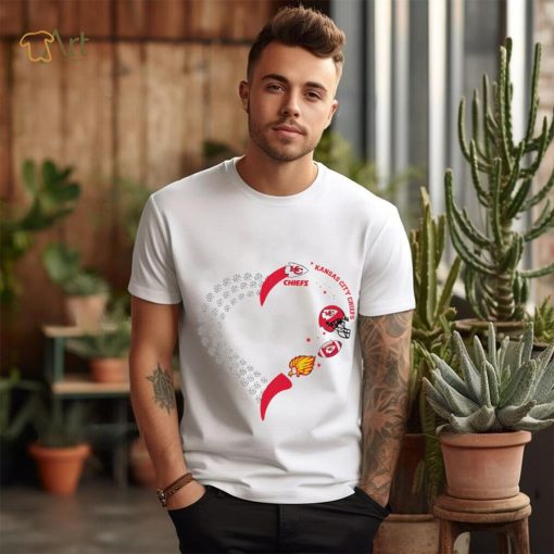 Kansas City Chiefs football heart helmet logo gift shirt