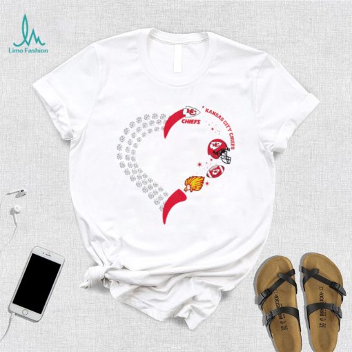 Kansas City Chiefs football heart helmet logo gift shirt