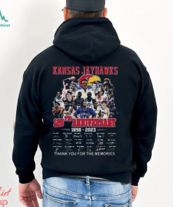 Kansas Jayhawks 125th Anniversary 1898 2023 Thank You For The Memories Basketball Signatures T Shirt