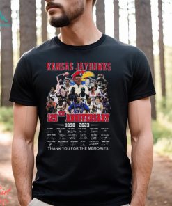 Kansas Jayhawks 125th Anniversary 1898 2023 Thank You For The Memories Basketball Signatures T Shirt