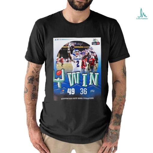 Kansas Jayhawks Defeated UNLV 49 36 To Win The 2023 Guaranteed Rate Bowl Champions NCAA Football T shirt