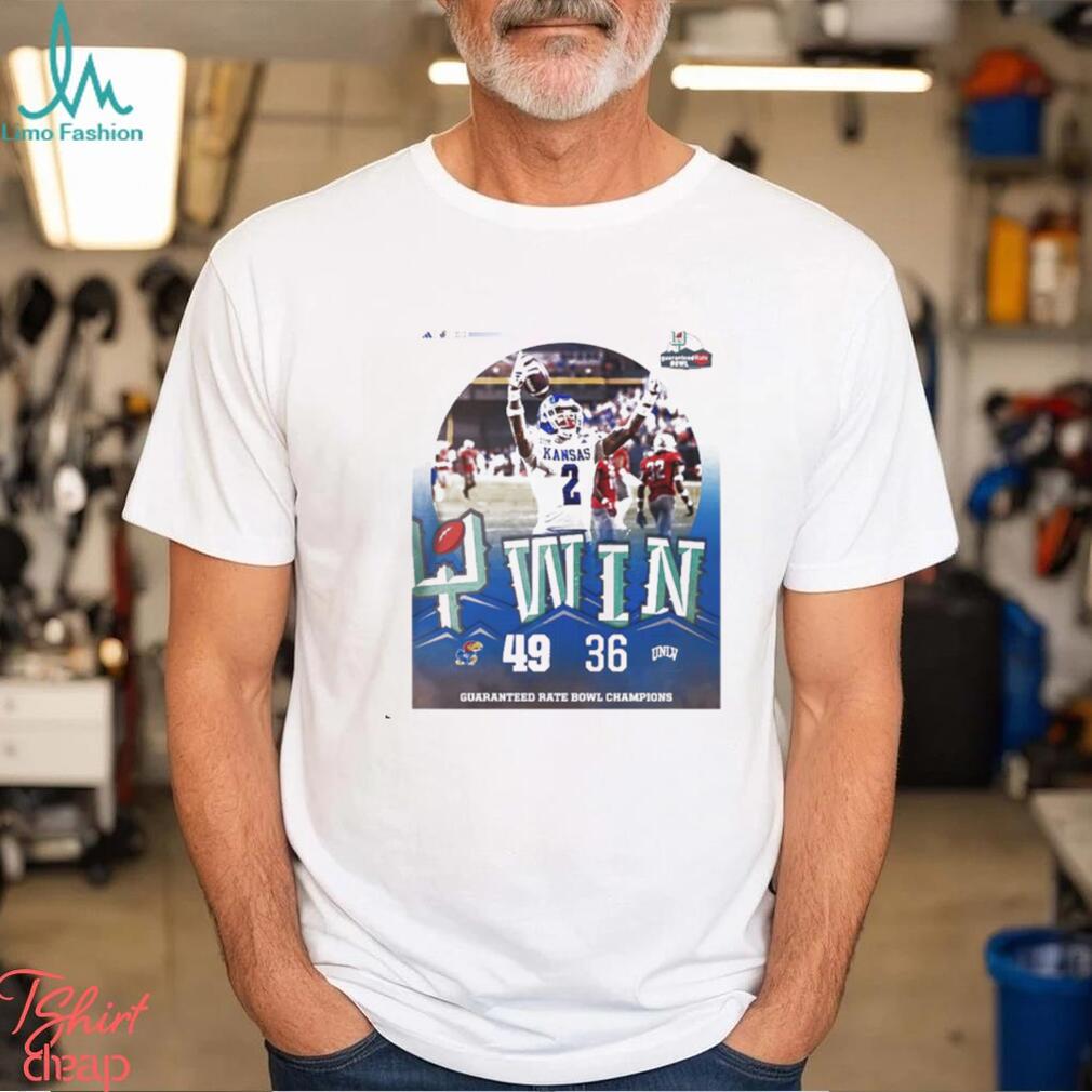 Kansas Jayhawks Football Are 2023 Guaranteed Rate Bowl Champions Defeated UNLV 49 36 shirt Kansas Jayhawks Football Are 2023 Guaranteed Rate Bowl Champions Defeated UNLV 49 36 shirt