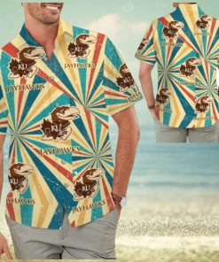 Kansas Jayhawks Retro Vintage Style Tropical Hawaiian Shirt