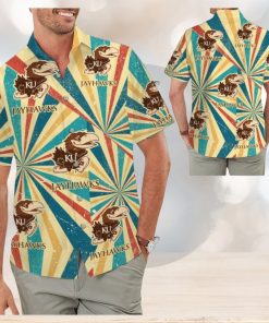 Kansas Jayhawks Retro Vintage Style Tropical Hawaiian Shirt