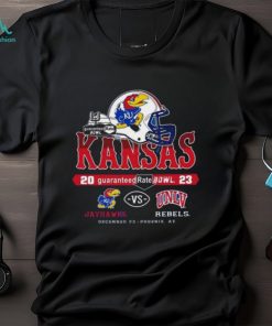 Kansas Jayhawks Vs UNLV Rebel 2023 Guaranteed Rate Bowl Helmet Match Up Unisex T Shirt