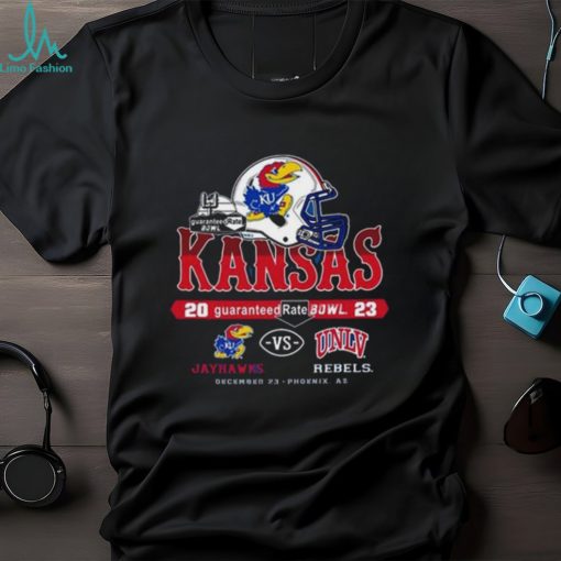 Kansas Jayhawks Vs UNLV Rebel 2023 Guaranteed Rate Bowl Helmet Match Up Unisex T Shirt