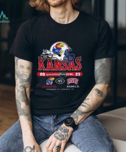 Kansas Jayhawks Vs UNLV Rebel 2023 Guaranteed Rate Bowl Helmet Match Up Unisex T Shirt