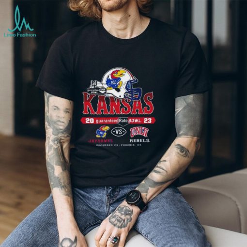 Kansas Jayhawks Vs UNLV Rebel 2023 Guaranteed Rate Bowl Helmet Match Up Unisex T Shirt