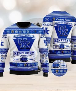 Kentucky Wildcats Logo Custom Name For Football Fans Ugly Christmas Sweater Christmas Gift