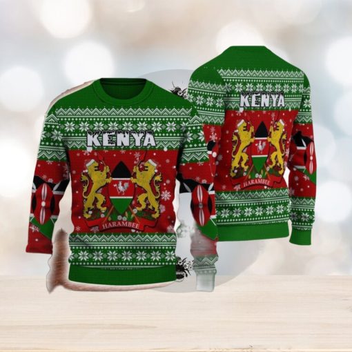 Kenya Knitted Sweater Style All Over Print For Men And Women Gift Christmas Holiday