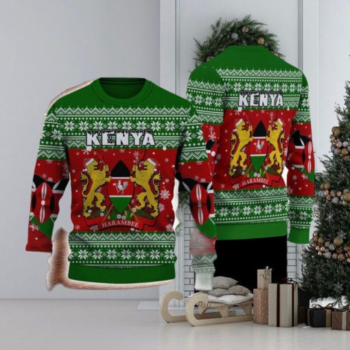 Kenya Knitted Sweater Style All Over Print For Men And Women Gift Christmas Holiday