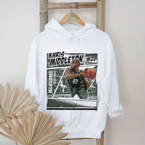 Khris Middleton 22 Milwaukee Bucks basketball comic shirt