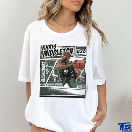 Khris Middleton 22 Milwaukee Bucks basketball comic shirt