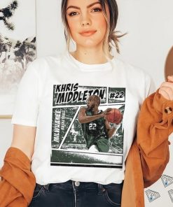 Khris Middleton 22 Milwaukee Bucks basketball comic shirt