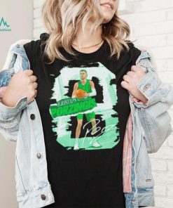 Kristaps Porzingis number 8 Boston Celtics basketball player pose rough shirt