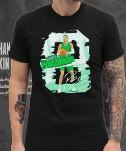 Kristaps Porzingis number 8 Boston Celtics basketball player pose rough shirt