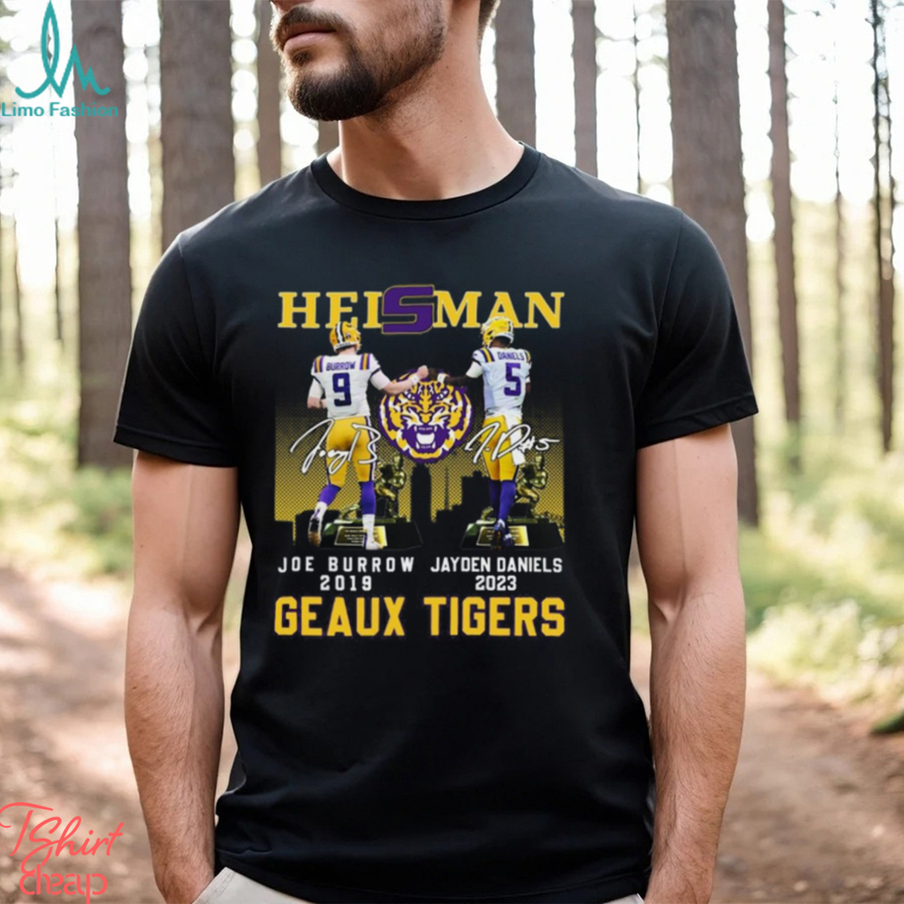 LSU Tigers Heisman Joe Burrow 2019 – Jayden Daniels 2023 Geaux Tigers T Shirt LSU Tigers Heisman Joe Burrow 2019 – Jayden Daniels 2023 Geaux Tigers T Shirt
