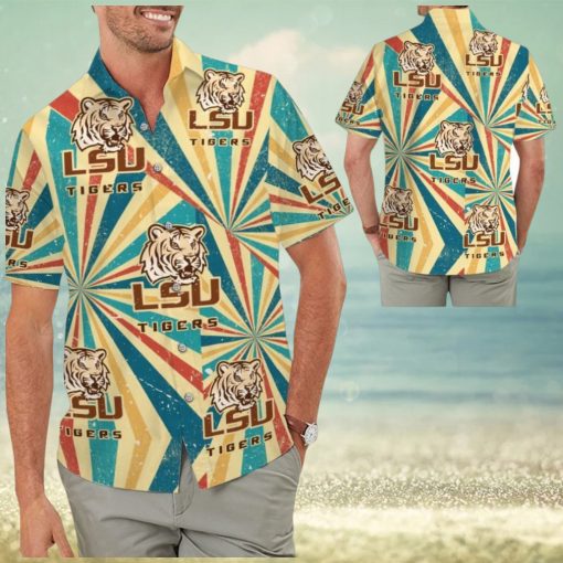 LSU Tigers Retro Vintage Style Tropical Hawaiian Shirts for Men Women