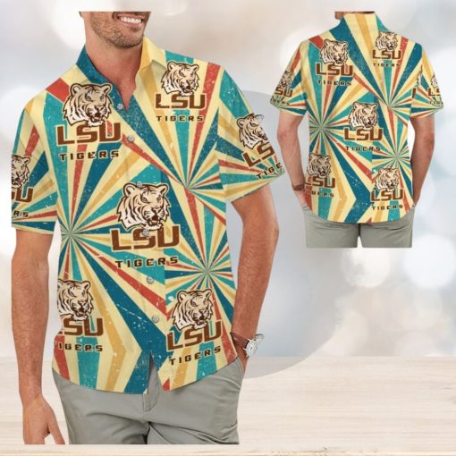 LSU Tigers Retro Vintage Style Tropical Hawaiian Shirts for Men Women