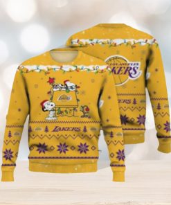 Lakers Ugly Sweater Los Angeles Lakers Snoopy Ugly Christmas Sweater 3D