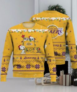 Lakers Ugly Sweater Los Angeles Lakers Snoopy Ugly Christmas Sweater 3D