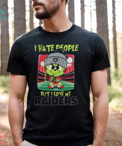 Las Vegas Raiders Christmas Merch Santa Grinch Chibi I Hate People But I Love My Las Vegas Raiders Christmas Shirt