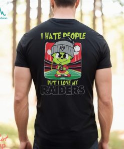 Las Vegas Raiders Christmas Merch Santa Grinch Chibi I Hate People But I Love My Las Vegas Raiders Christmas Shirt