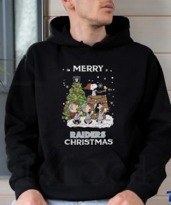 Las Vegas Raiders Snoopy Family Christmas Tree shirt