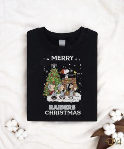 Las Vegas Raiders Snoopy Family Christmas Tree shirt