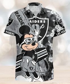 Las Vegas Raiders Surfing Mickey All Over Printed Hawaiian Shirt