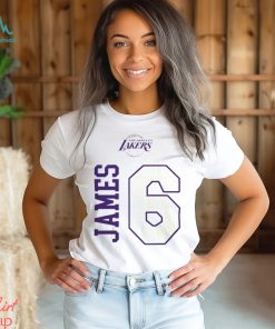 Lebron James number 6 Los Angeles Lakers basketball name and number shirt