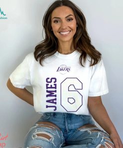 Lebron James number 6 Los Angeles Lakers basketball name and number shirt