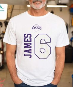 Lebron James number 6 Los Angeles Lakers basketball name and number shirt