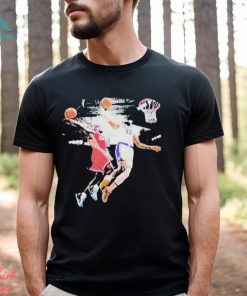 Lebron james young and old dunking vintage T shirt