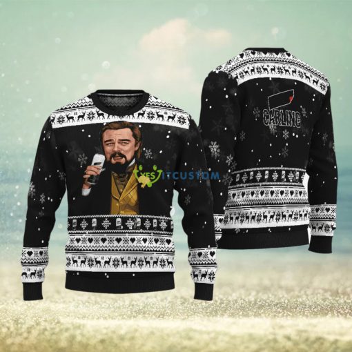 Leonardo Dicaprio Drink Beer Carling Black Ugly Christmas Sweater