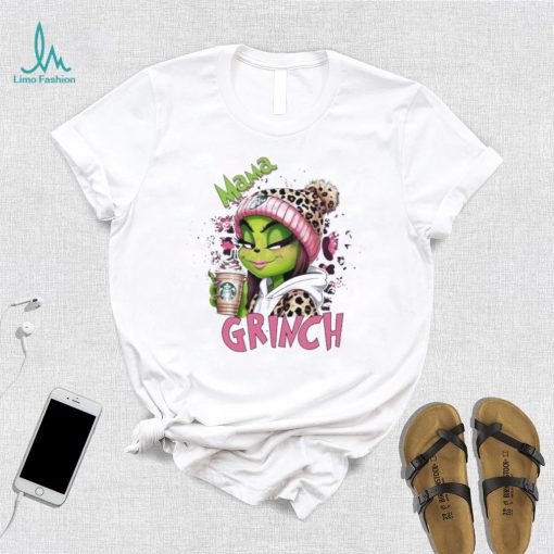 Leopard Pink Mama Grinch starbucks Shirt