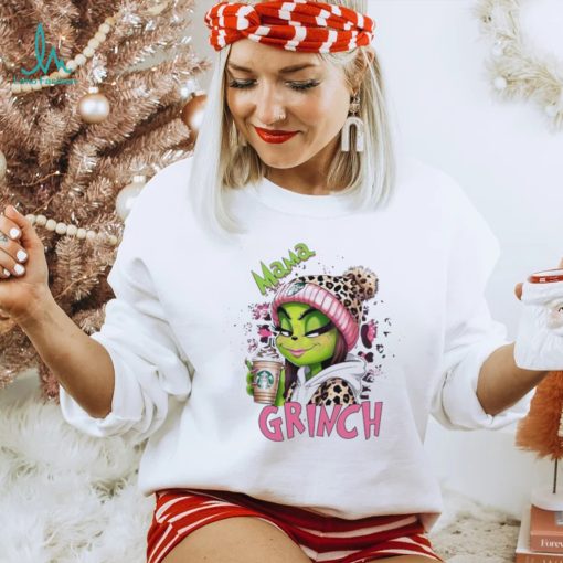 Leopard Pink Mama Grinch starbucks Shirt