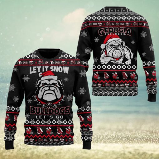 Let It Snow Bulldogs Let’s Go Ugly Christmas Sweater