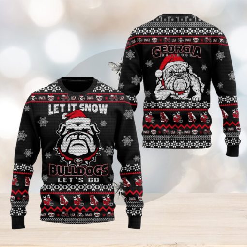 Let It Snow Bulldogs Let’s Go Ugly Christmas Sweater