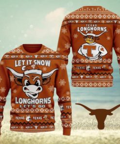 Let It Snow Longhorns Let’s Go Texas Ugly Christmas Sweater