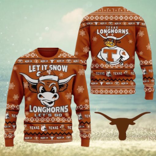 Let It Snow Longhorns Let’s Go Texas Ugly Christmas Sweater