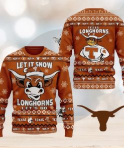 Let It Snow Longhorns Let’s Go Texas Ugly Christmas Sweater