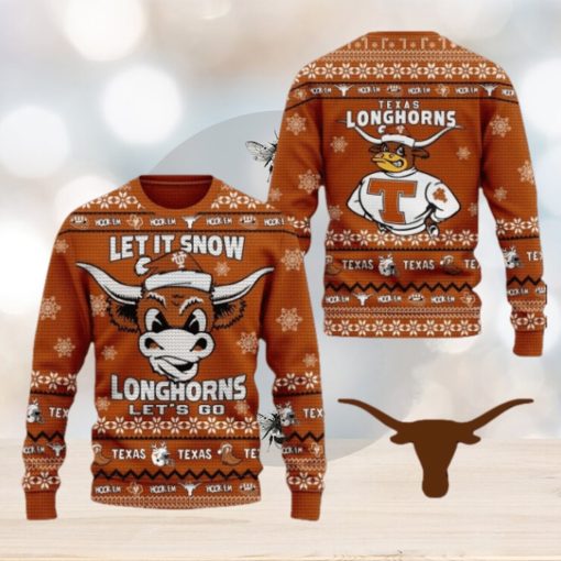 Let It Snow Longhorns Let’s Go Texas Ugly Christmas Sweater