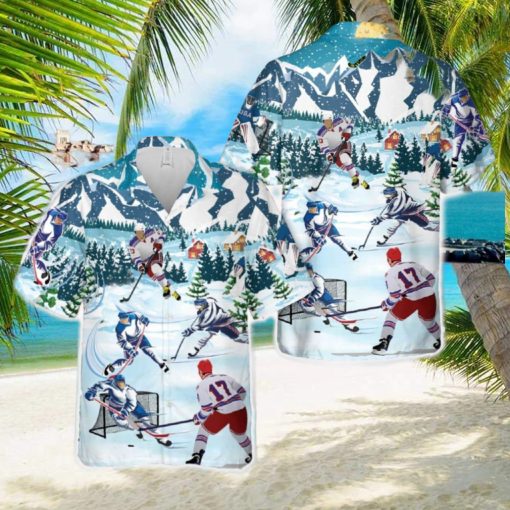 Let’S Play Ice Hockey Christmas Hawaiian Shirt